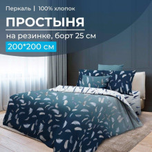 Простыня 200х200 на резинке перкаль Нежный сон (борт 25 см) Простыня 200х200 на резинке перкаль Нежный сон (борт 25 см)