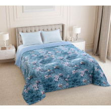 Покрывало стеганое 180х225 см перкаль Аква 1