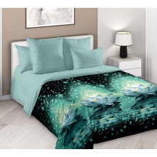 Постельное белье 1,5сп перкаль Мерцающий лотос 1 арт. 1250ПГН