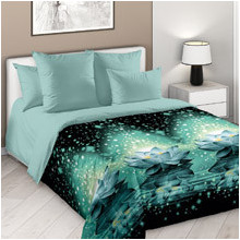 Постельное белье 2 сп/рез. простыня 160х200 перкаль Мерцающий лотос 1 арт. 2650ПН