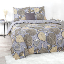 Постельное белье 1,5сп поплин Золотые листья арт.900