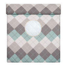 Пододеяльник 148х212 см (вырез круг) бязь Комфорт Клетка Паддингтон мятный Пододеяльник 148х212 см (вырез круг) бязь Комфорт Клетка Паддингтон мятный
