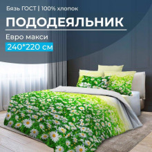 Пододеяльник евро макси 220х240 см бязь Ромашковое поле