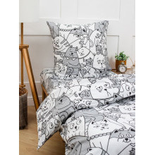 Наволочка 60х60 см бязь Комфорт (1 шт) на клапане Котовасия