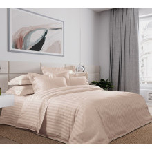 Пододеяльник 230х210 см сатин-страйп (на молнии) Медиум бежевый Пододеяльник 230х210 см сатин-страйп (на молнии) Медиум бежевый