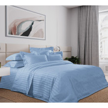 Пододеяльник 185х215 см сатин-страйп (на молнии) Небесный Пододеяльник 185х215 см сатин-страйп (на молнии) Небесный