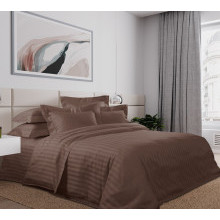 Пододеяльник 230х210 см сатин-страйп (на молнии) Шоколад Пододеяльник 230х210 см сатин-страйп (на молнии) Шоколад