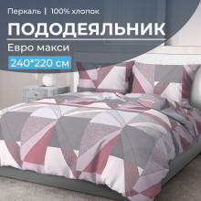 Пододеяльник евро макси 220х240 см перкаль Тилен розовый арт.3518