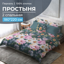 Простынь 2 сп. 180х220 см перкаль Василиса арт.3507