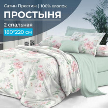 Простынь 2 сп. 180х220 см сатин Альбина (компаньон) арт.2107