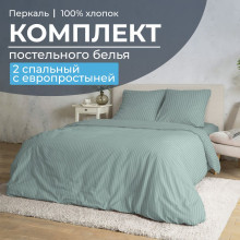 Постельное белье 2 сп/европр. перкаль Лунная соната шалфей арт.35021