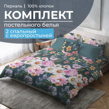 Постельное белье 2 сп/европр. перкаль Василиса арт.35021