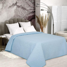 Покрывало (ультрастеп) 220х215 Голубой с кантом