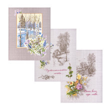 Набор полотенец 45х60 (3 шт) рогожка Капель