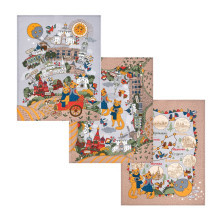 Набор полотенец 45х60 (3 шт) рогожка По золотому кольцу