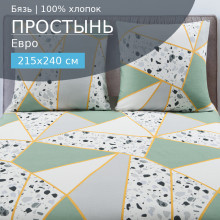 Простынь евро 215х240 см бязь 524 Оливия