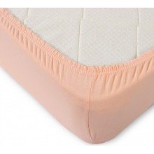 Простынь 60х120 на резинке трикотажная Персиковый