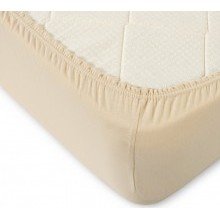 Простыня 90х200 на резинке трикотажная Бежевый