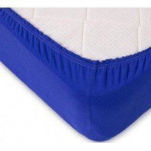 Простыня 160х200 на резинке трикотажная Синий