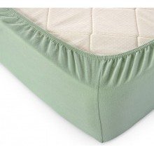 Простыня 90х200 на резинке трикотажная Оливковый