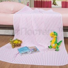 Детское 1.5 сп покрывало 140х200 трикотаж Дорожка розовая