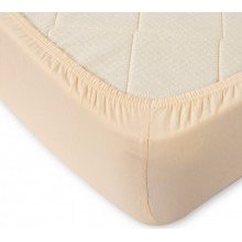 Простыня 200х200 на резинке трикотажная Кремовый