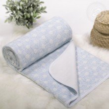 Покрывало 220х200 см трикотаж Ожерелье голубое