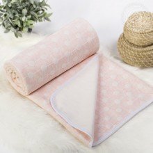 Покрывало 220х200 см трикотаж Ожерелье розовое