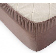 Простыня 140х200 на резинке трикотажная Мокко
