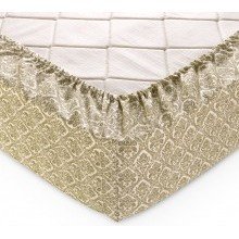 Простыня 180х200 на резинке сатин Этюд комп 1 коричневый