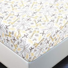 Простынь 60х120 на резинке трикотажная Жирафчик