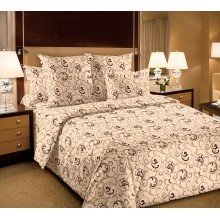 Простыня 200х200 на резинке сатин Вензель 2 беж (борт 25 см)