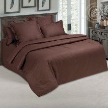 Постельное белье 2 сп/европр. жаккард Шоколад (пакет)