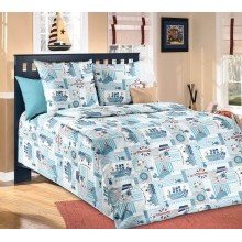 Наволочка 40х60 бязь (1шт) на клапане Кораблик