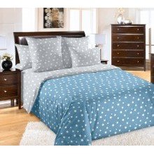 Постельное белье евро перкаль Орион серо-бирюзовый 4250ПН