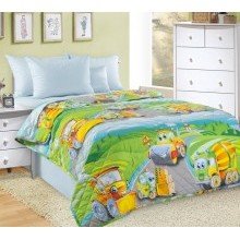 Детское покрывало стеганое 110х140 см перкаль Дорожный патруль