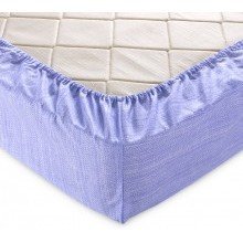 Простыня 90х200 на резинке перкаль Эко голубой