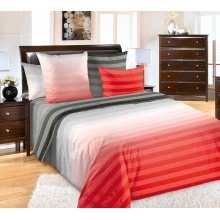 Постельное белье евро перкаль Туманное утро красное 4200ПН