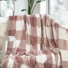 Плед 220х200 флис Квадро Пудра Плед 220х200 флис Квадро Пудра