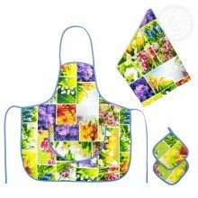 Набор фартук, полотенце и прихватки Первоцветы №3 Набор фартук, полотенце и прихватки Первоцветы №3