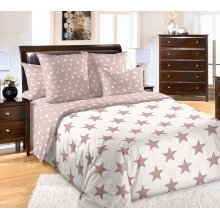 Постельное белье евро перкаль Орион коричневый 4250ПН