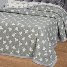 Покрывало 240х235 см жаккард Лейла серая