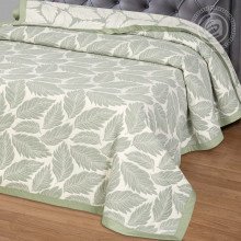 Покрывало 180х235 см жаккард Флора зеленая Покрывало 180х235 см жаккард Флора зеленая