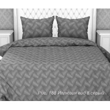 Наволочка 50х70 бязь (1 шт) на клапане Иллюзия серый