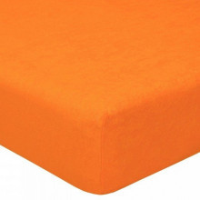 Простыня 120х200 на резинке махровая Апельсин