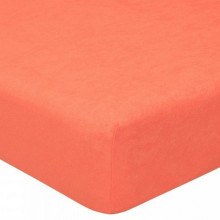 Простыня 120х200 на резинке махровая Персик