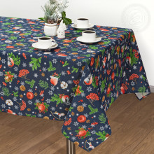 Скатерть 150х145 см рогожка Волшебство синий