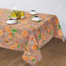 Скатерть 260х145 см рогожка Цитрус бежевый