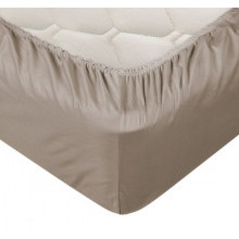 Простыня 160х200 на резинке сатин Бронза