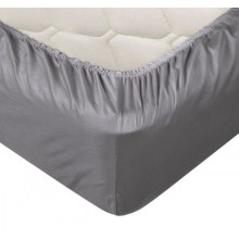 Простыня 160х200 на резинке сатин Графит